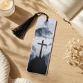 Mountain Cross Bookmark | Faith Gift for Book Lovers | Textured Christian Art