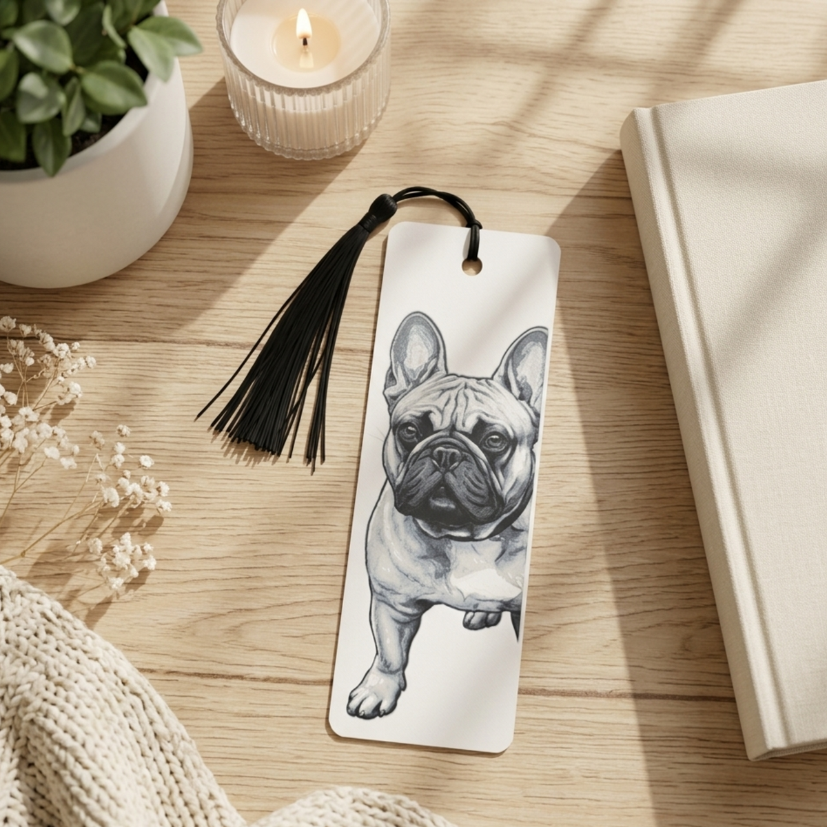 French Bulldog Bookmark | Dog Lover Gift | Textured Artwork