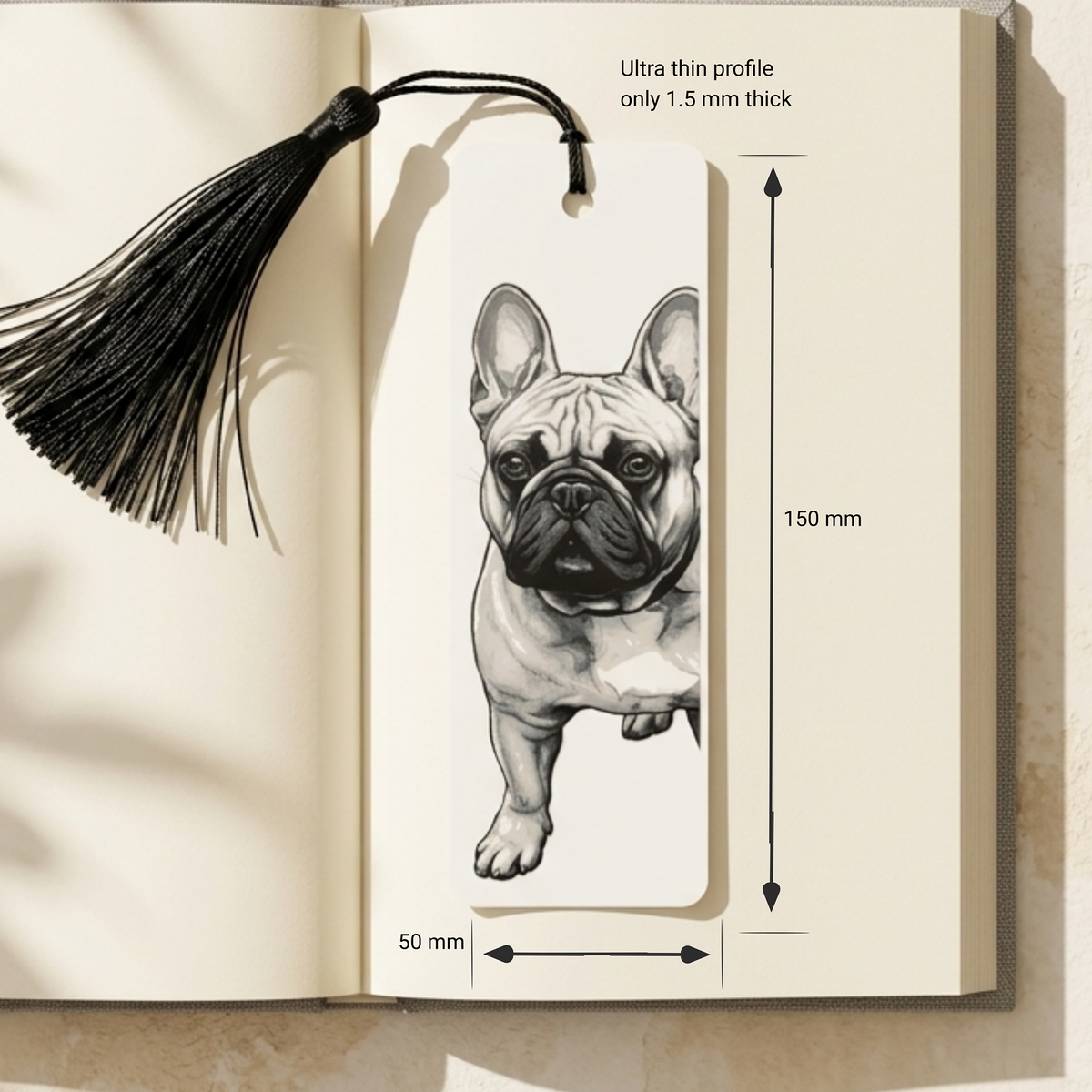 French Bulldog Bookmark | Dog Lover Gift | Textured Artwork