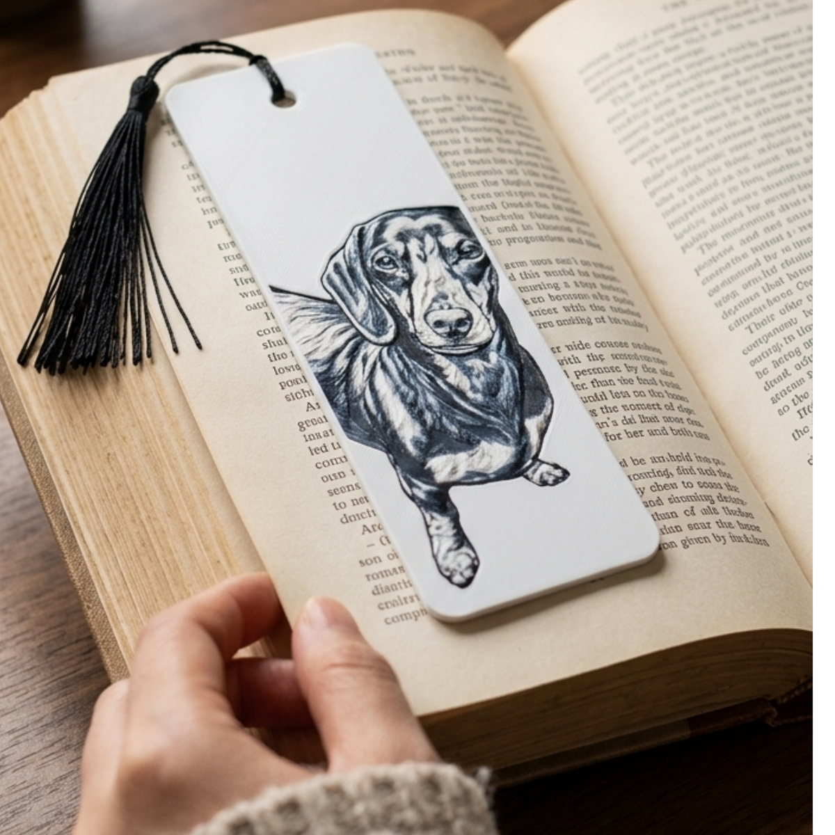 Dachshund Dog Bookmark | Dog Lover Gift | Textured Artwork