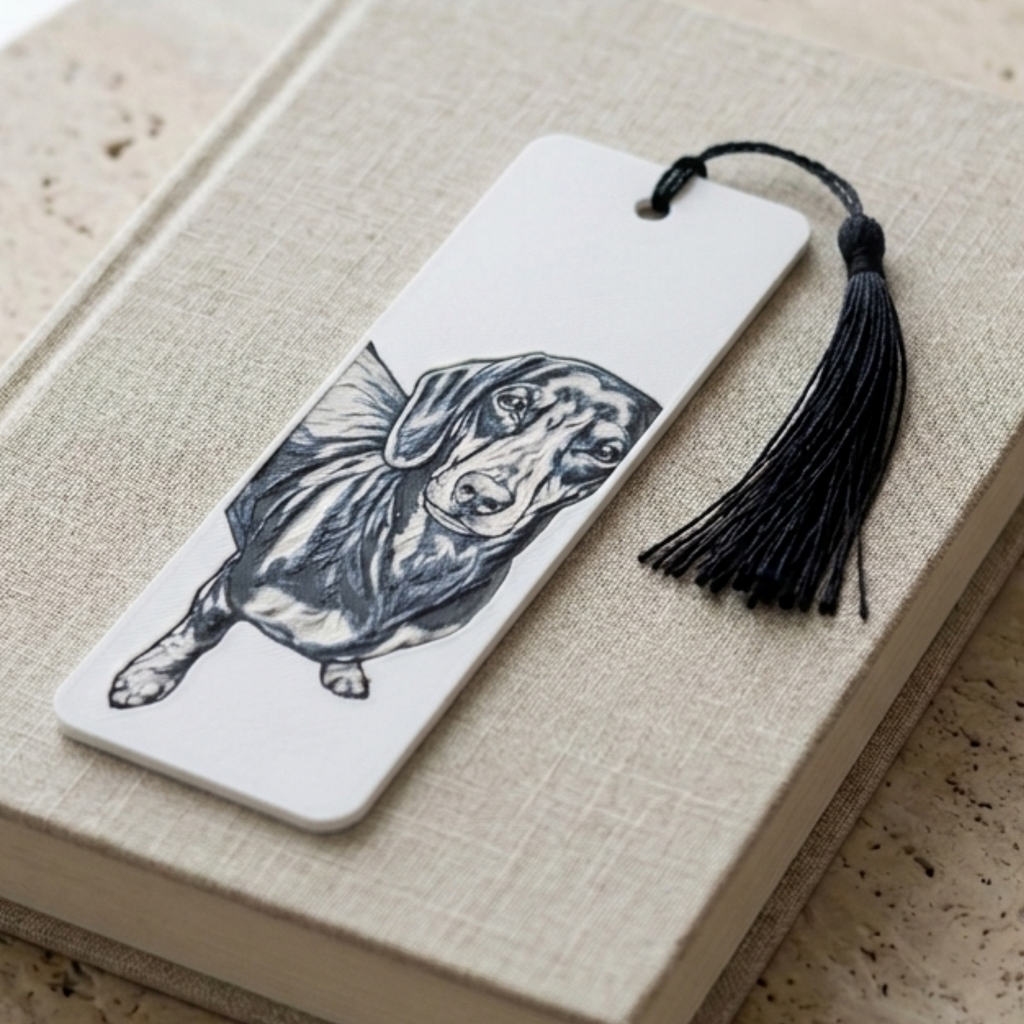 Dachshund Dog Bookmark | Dog Lover Gift | Textured Artwork