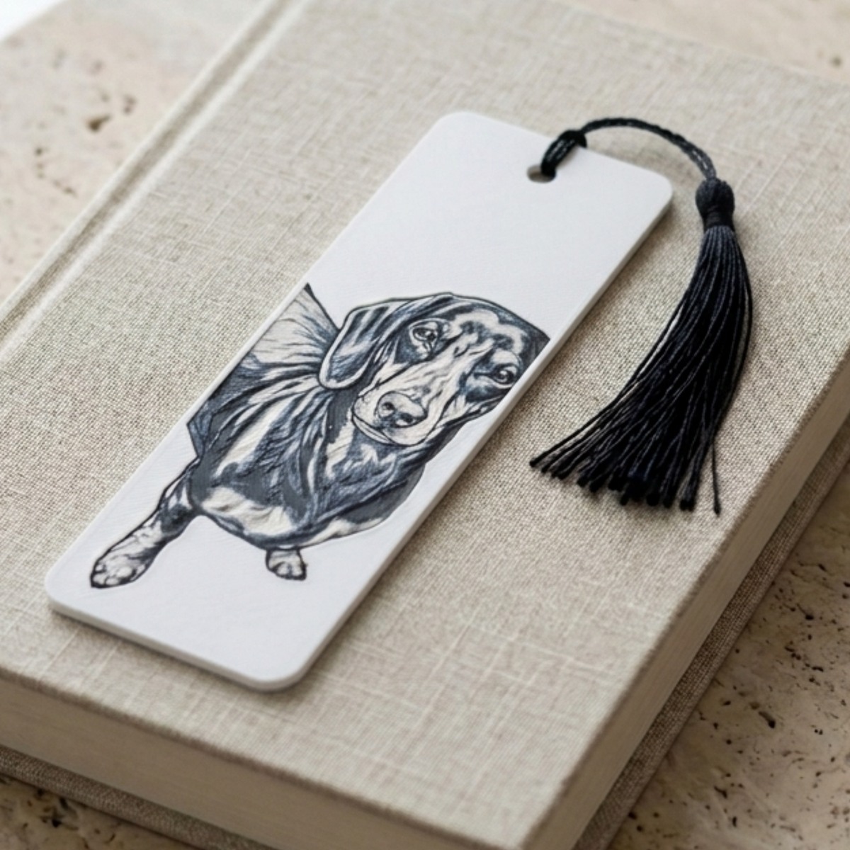 Dachshund Dog Bookmark | Dog Lover Gift | Textured Artwork