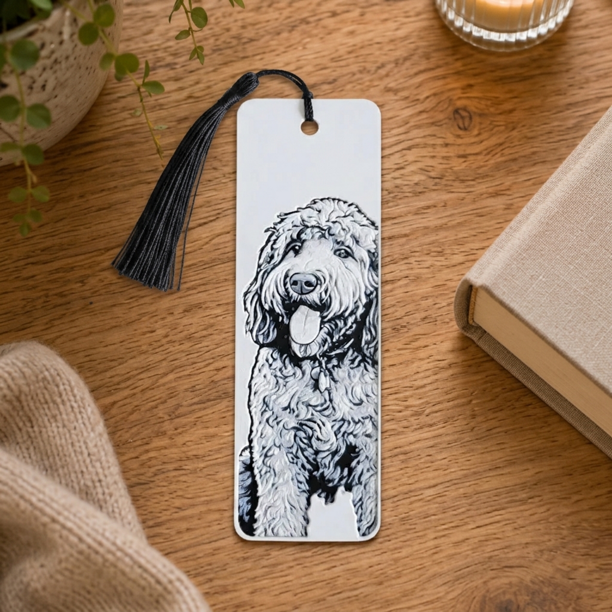 Golden Doodle Dog Bookmark | Dog Lover Gift | Textured Artwork