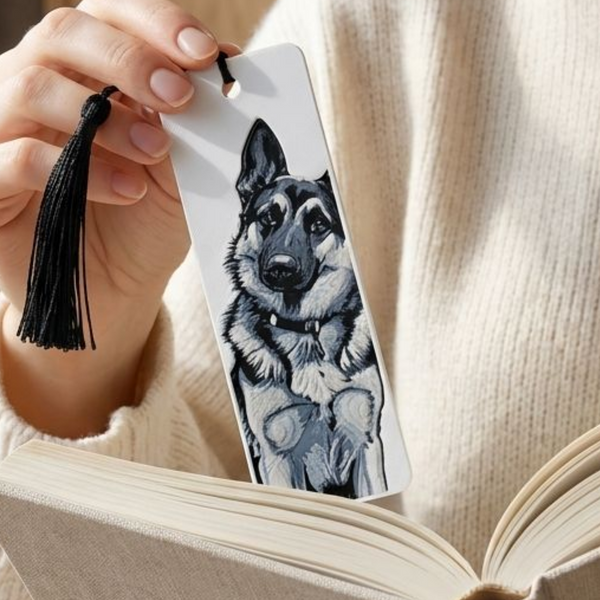 German Shepherd Dog Bookmark | Dog Lover Gift | Textured Artwork
