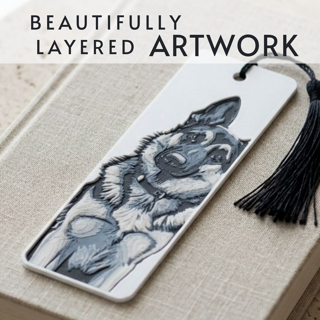 German Shepherd Dog Bookmark | Dog Lover Gift | Textured Artwork