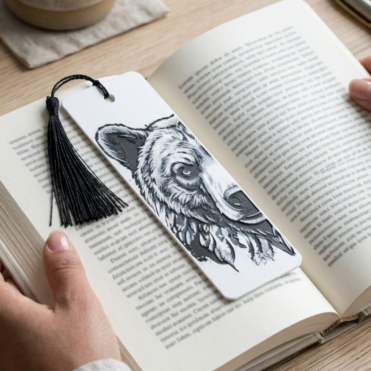 Bold Bear Bookmark | Nature Lover Gift | Textured Artwork