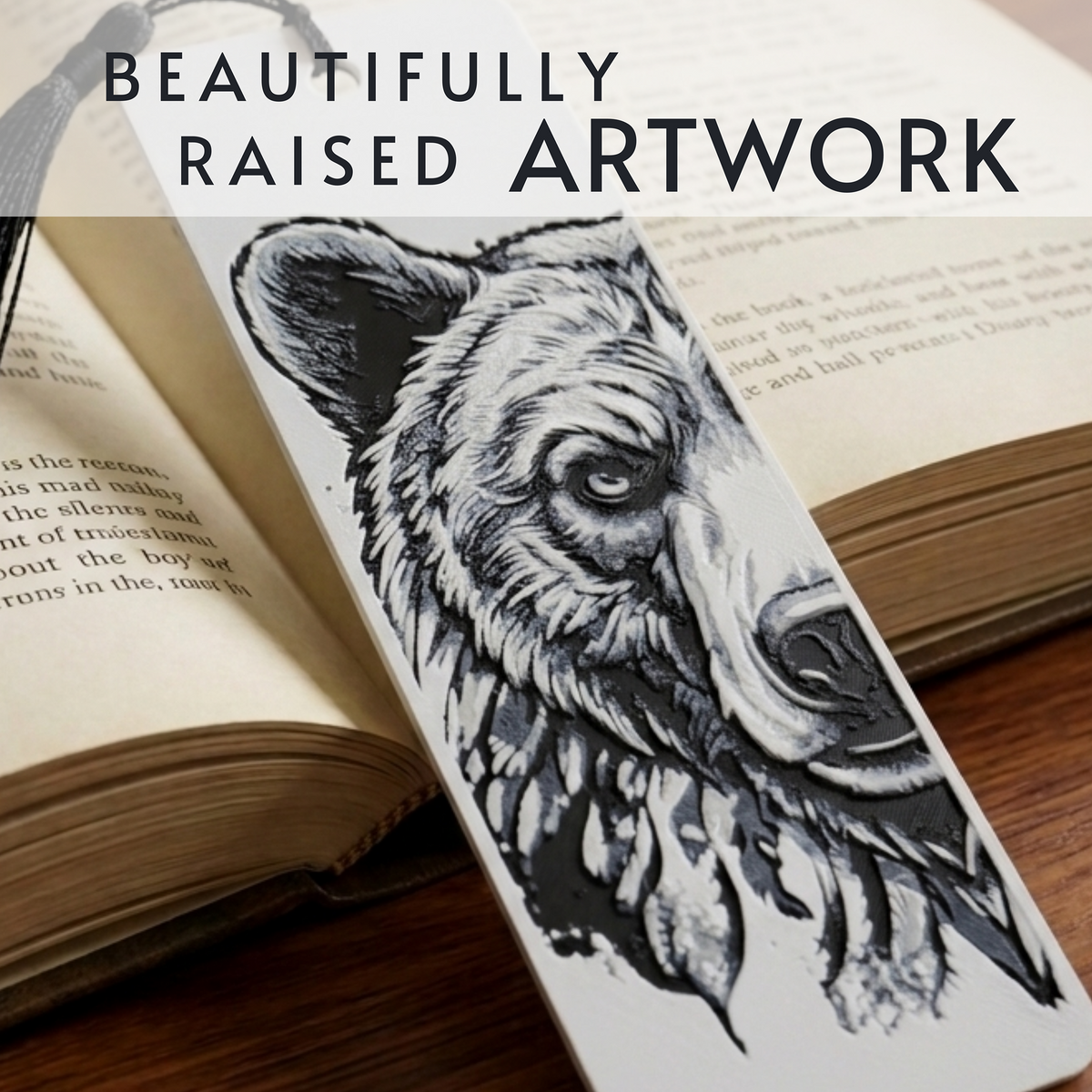 Bold Bear Bookmark | Nature Lover Gift | Textured Artwork