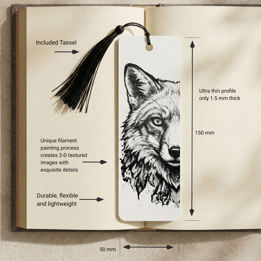 Watchful Fox Bookmark | Nature Lover Gift | Textured Artwork