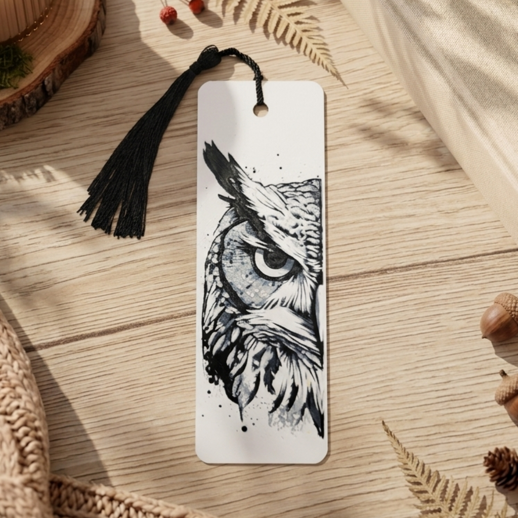 Wise Owl Bookmark | Nature Lover Gift | Textured Artwork