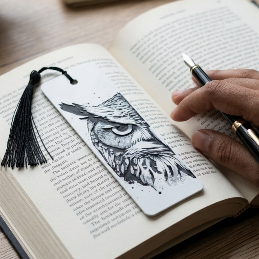 Wise Owl Bookmark | Nature Lover Gift | Textured Artwork