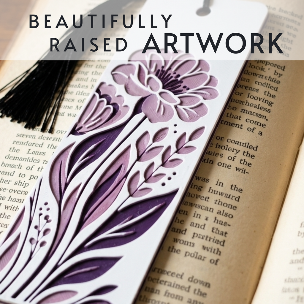 Purple Peony Bookmark | Nature Lover Gift | Textured Artwork